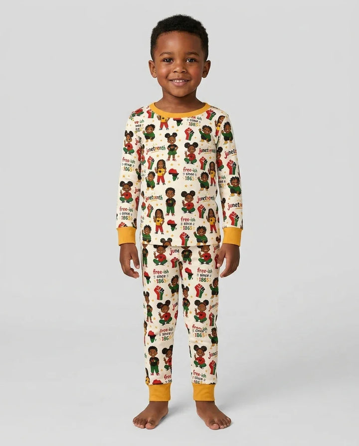 Juneteenth Free-ish Since 1865 Bamboo Two Piece Long Sleeve Pajama Set