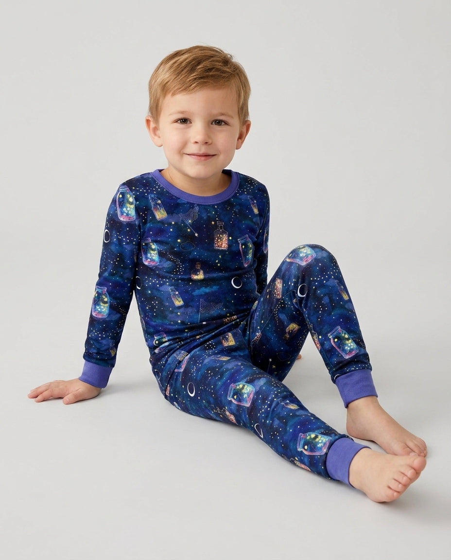Conjunto de pijama de dos piezas de bambú con mangas largas, plantilla PERSONALIZADA