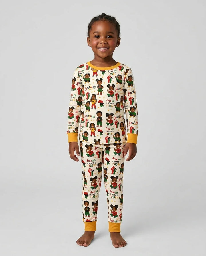 Juneteenth Free-ish Since 1865 Bamboo Two Piece Long Sleeve Pajama Set