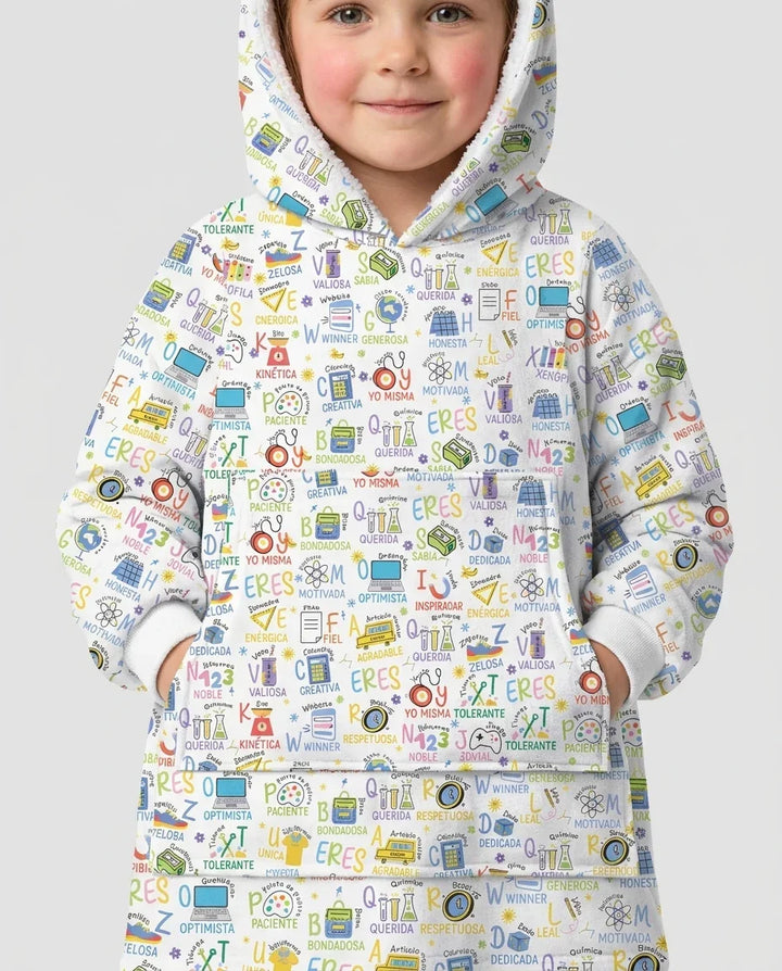 Manta Sudadera con Capucha de Bambú Versión Alfabeto Español