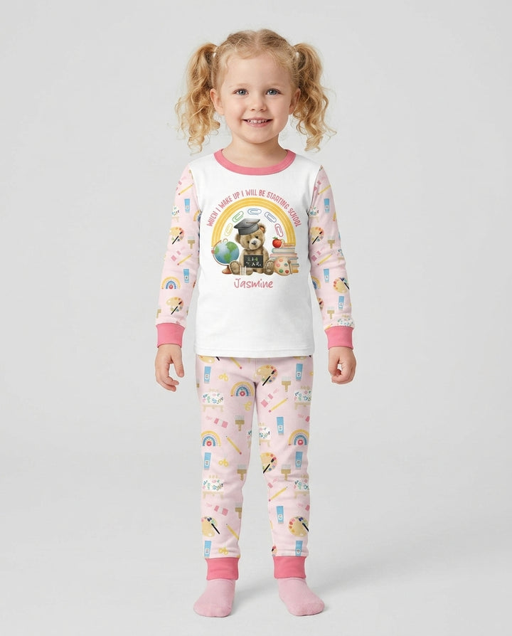 Zweiteiliges Langarm-Pyjama-Set mit Sommerfrüchten