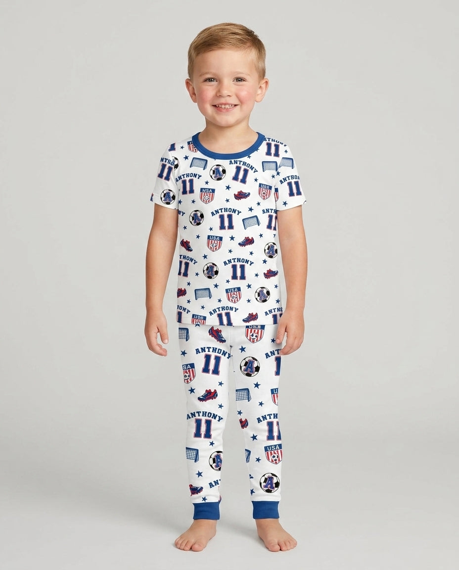 Zweiteiliges, kurzärmliges Pyjama-Set mit Marienkäfern