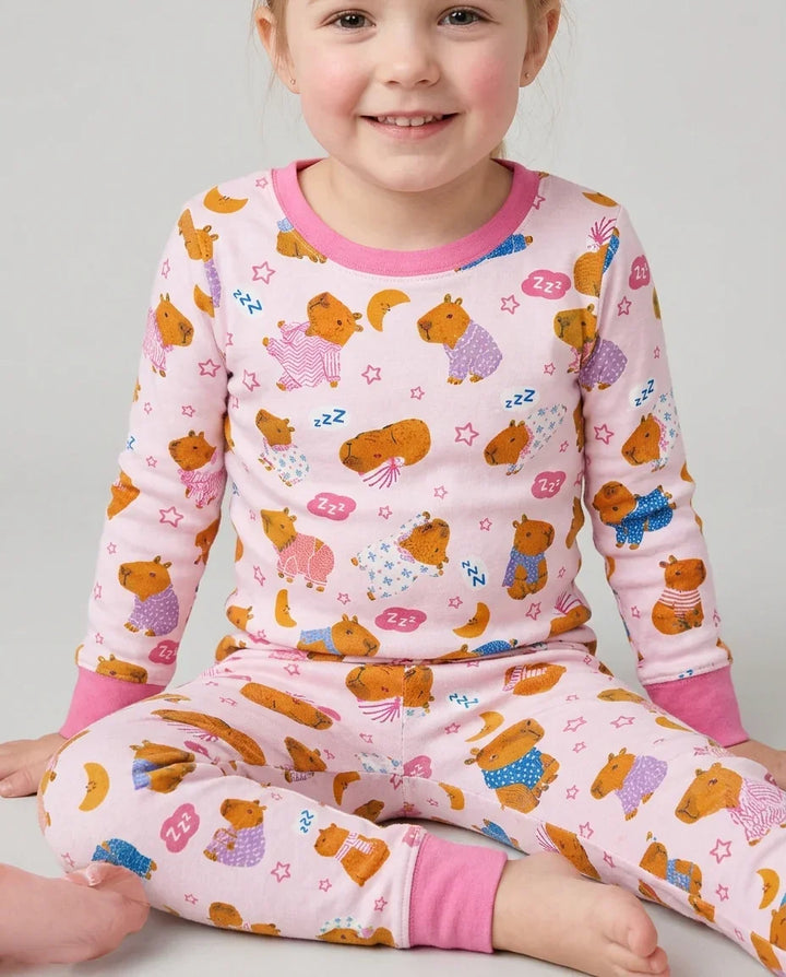 Capyjama Family Matching Bamboo Two Piece Long Sleeve Pajama Set