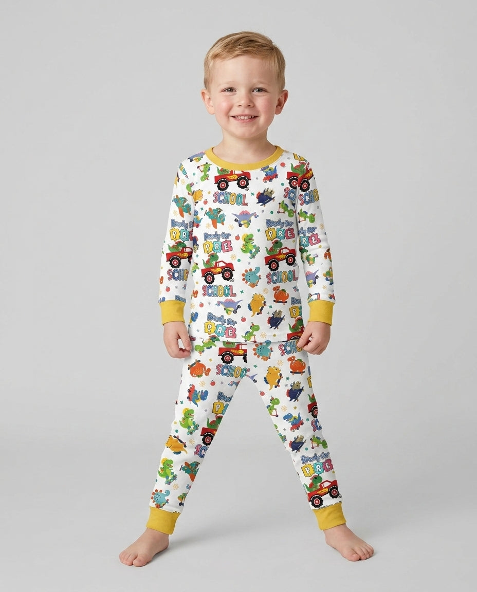 Zweiteiliges Langarm-Pyjama-Set mit Sommerfrüchten