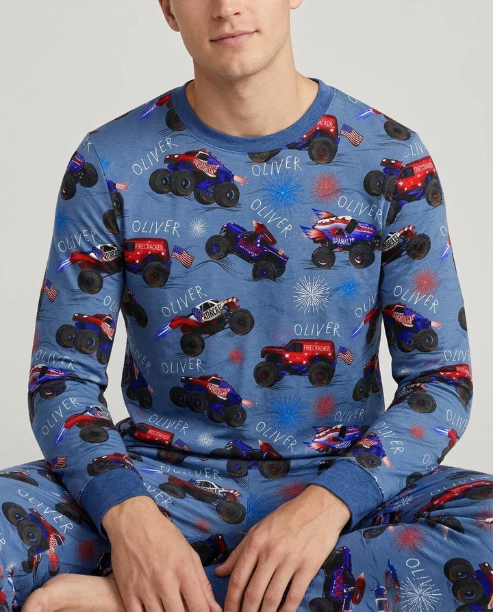 All American Thunder Custom Name Bamboo Men's Pajama Set