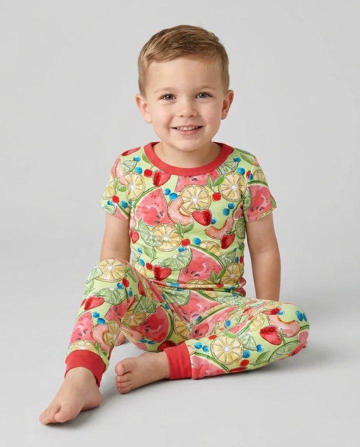 Sweet Summer Fruits Family Matching Bamboo Two Piece Short Sleeve Pajama Set