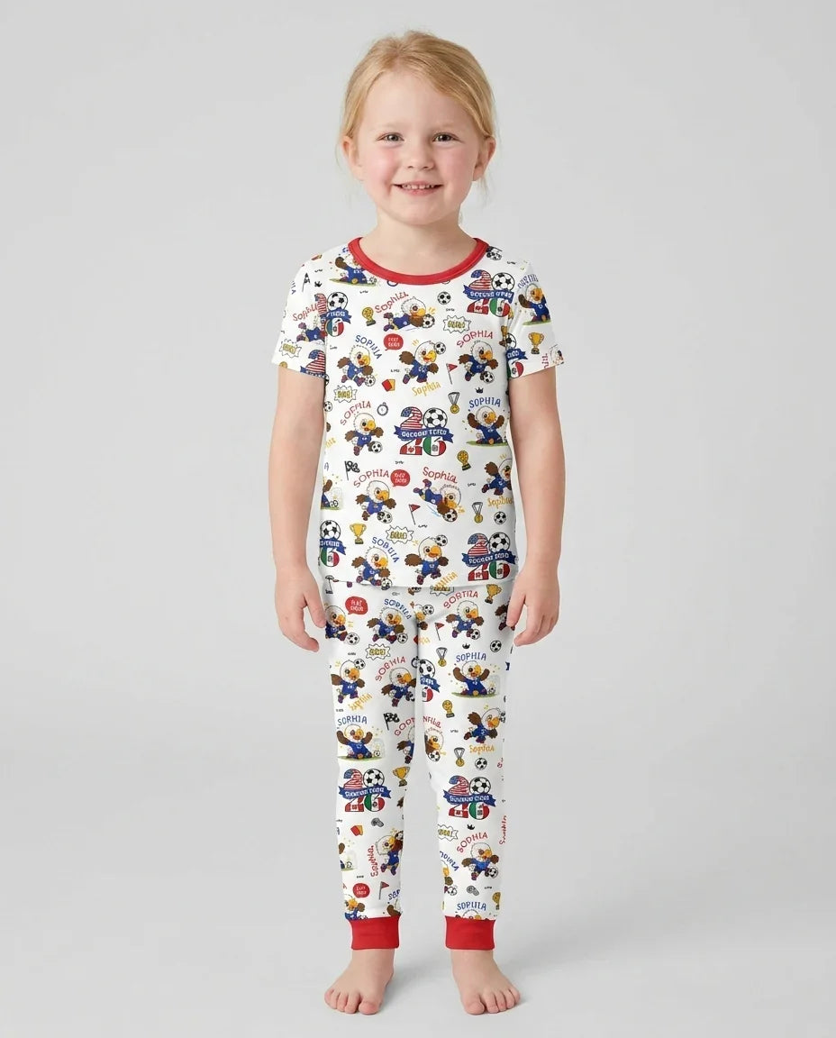 Zweiteiliges, kurzärmliges Pyjama-Set mit Marienkäfern
