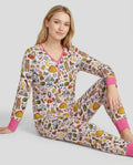 Lustiges Camper-Familien-Pyjama-Set aus Bambus für Damen