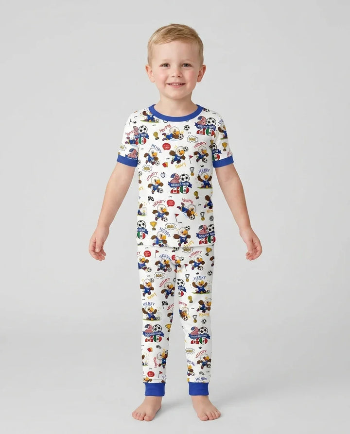 Zweiteiliges, kurzärmliges Pyjama-Set mit Marienkäfern