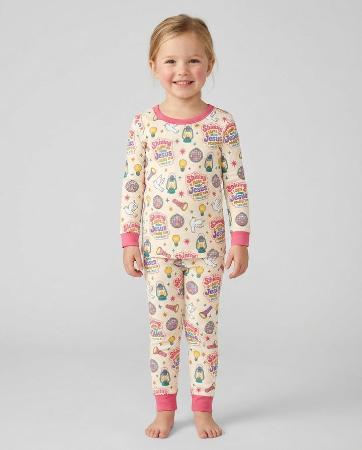 VBS Shining A Light On Who Jesus Really Is Bamboo Two Piece Long Sleeve Pajama Set