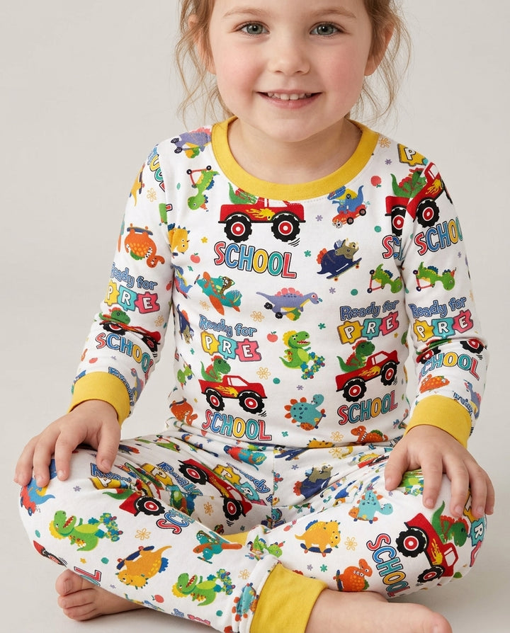 Zweiteiliges Langarm-Pyjama-Set mit Sommerfrüchten