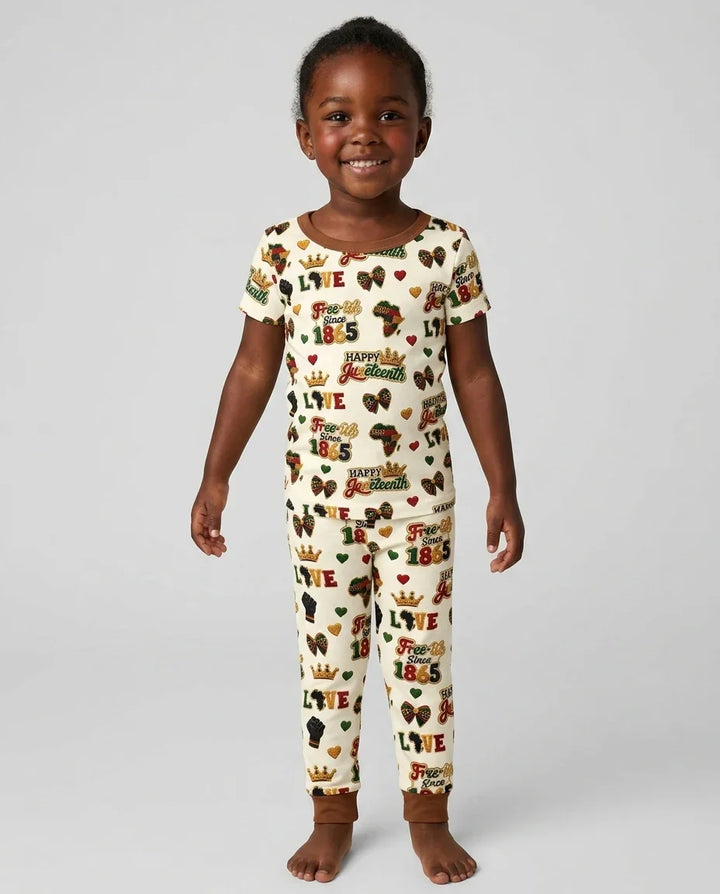 Conjunto de pijama de dos piezas de manga corta de bambú