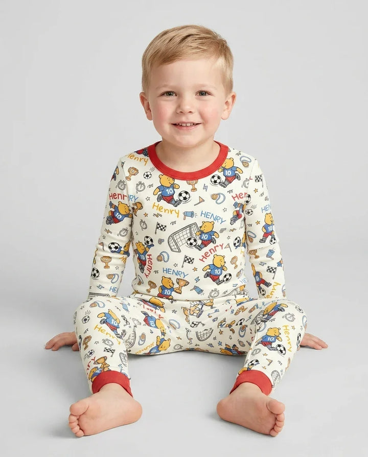Conjunto de pijama de dos piezas de bambú con mangas largas, plantilla PERSONALIZADA
