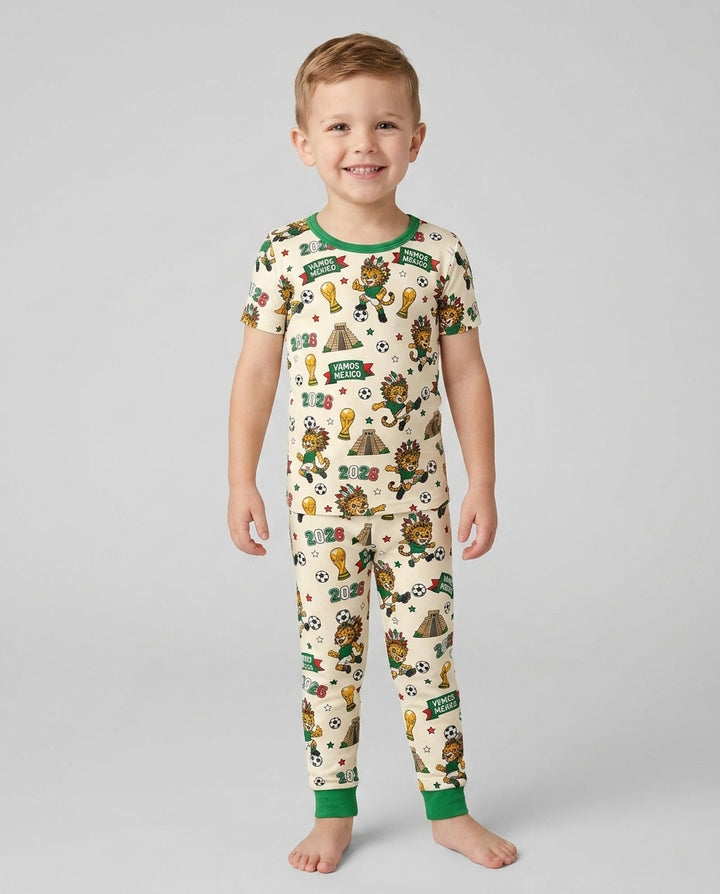 Zweiteiliges, kurzärmliges Pyjama-Set mit Marienkäfern