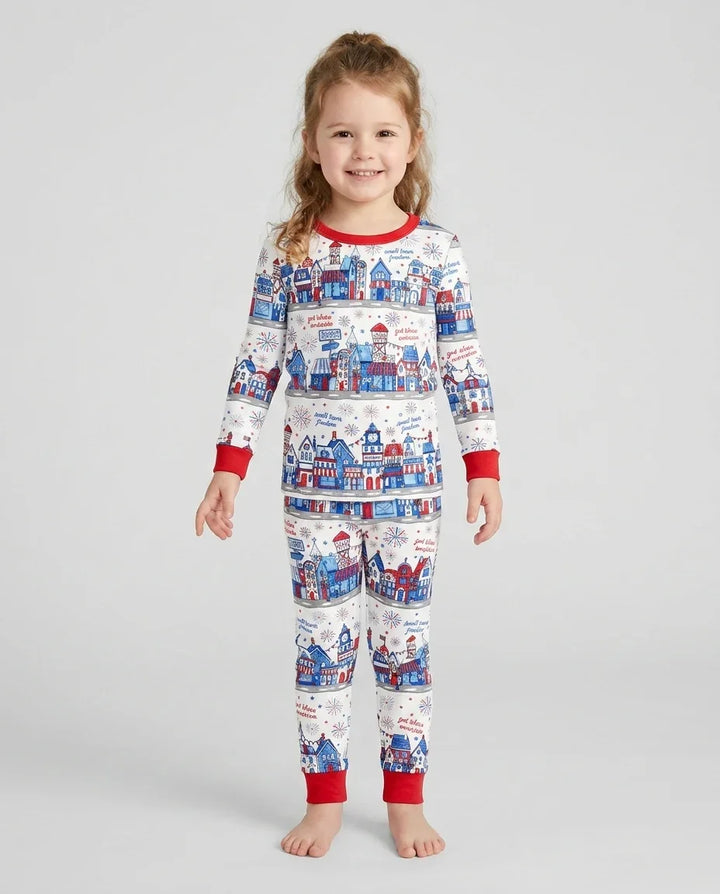 Zweiteiliges Langarm-Pyjama-Set mit Sommerfrüchten