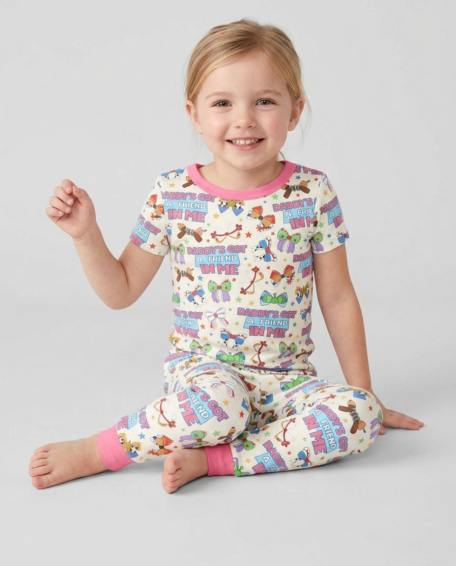 Zweiteiliges, kurzärmliges Pyjama-Set mit Marienkäfern