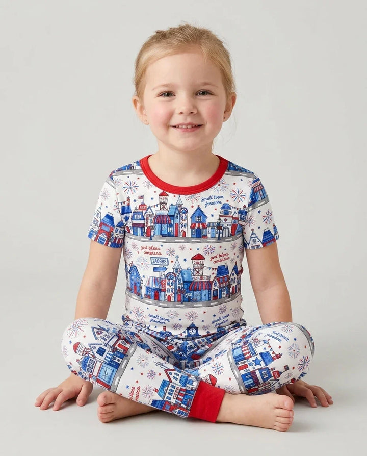 Small Town Freedom USA Bamboo Two Piece Short Sleeve Pajama Set