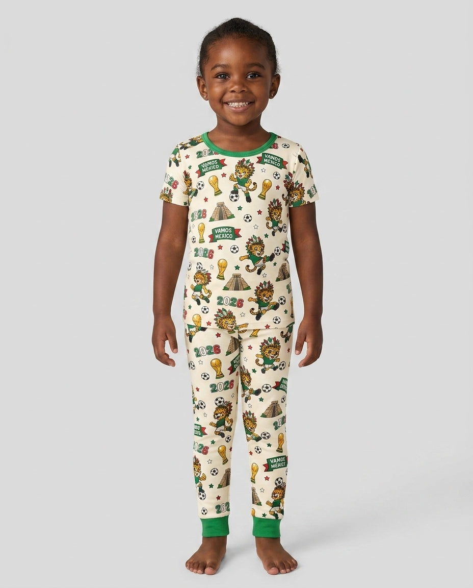 Zweiteiliges, kurzärmliges Pyjama-Set mit Marienkäfern