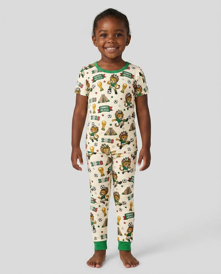 Zweiteiliges, kurzärmliges Pyjama-Set mit Marienkäfern