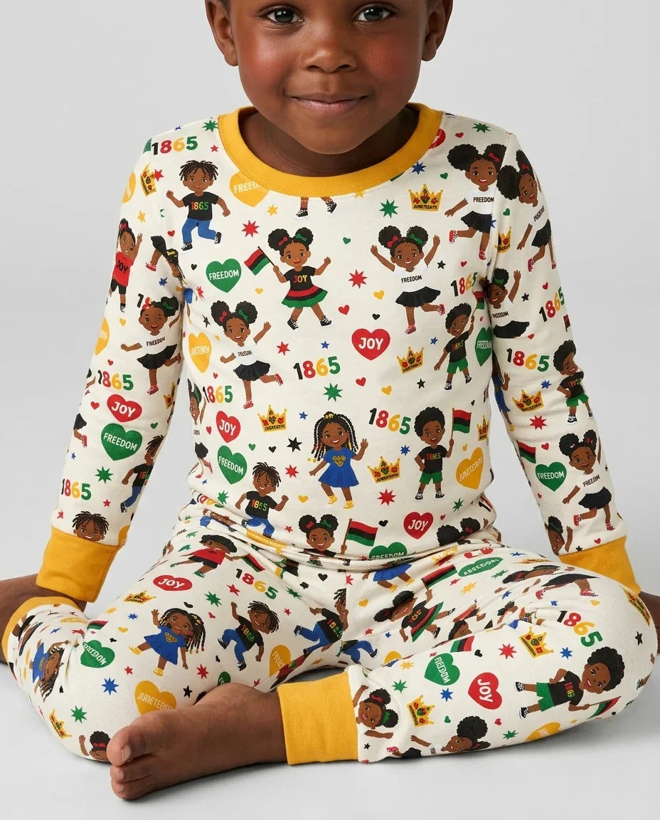 Celebrate Juneteenth Freedom Bamboo Two Piece Long Sleeve Pajama Set