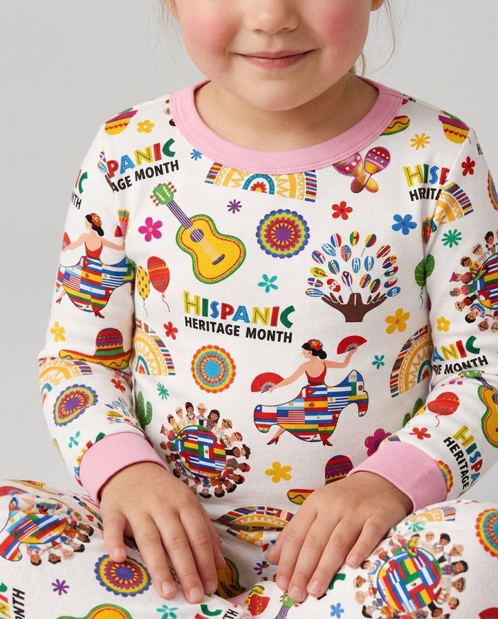 Zweiteiliges Langarm-Pyjama-Set mit Sommerfrüchten