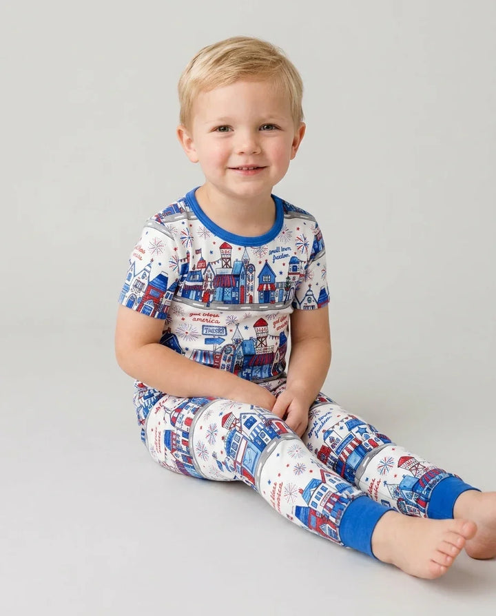 Small Town Freedom USA Bamboo Two Piece Short Sleeve Pajama Set