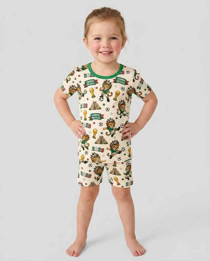 Schlafanzug-Set zweiteilig, kurze Ärmel, kurze Hose, Bambus