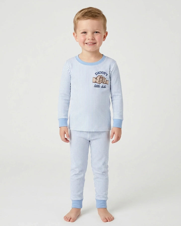 Embroidered Daddy's Little  Bamboo Two Piece Long Sleeve Pajama Set