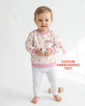 Sudadera de cuello redondo a juego bordada para mamá y yo de bambú personalizada