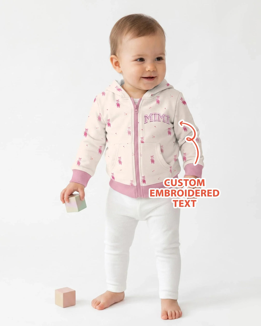 Custom Embroidered Mommy and Me Matching Bamboo Zip Hoodie