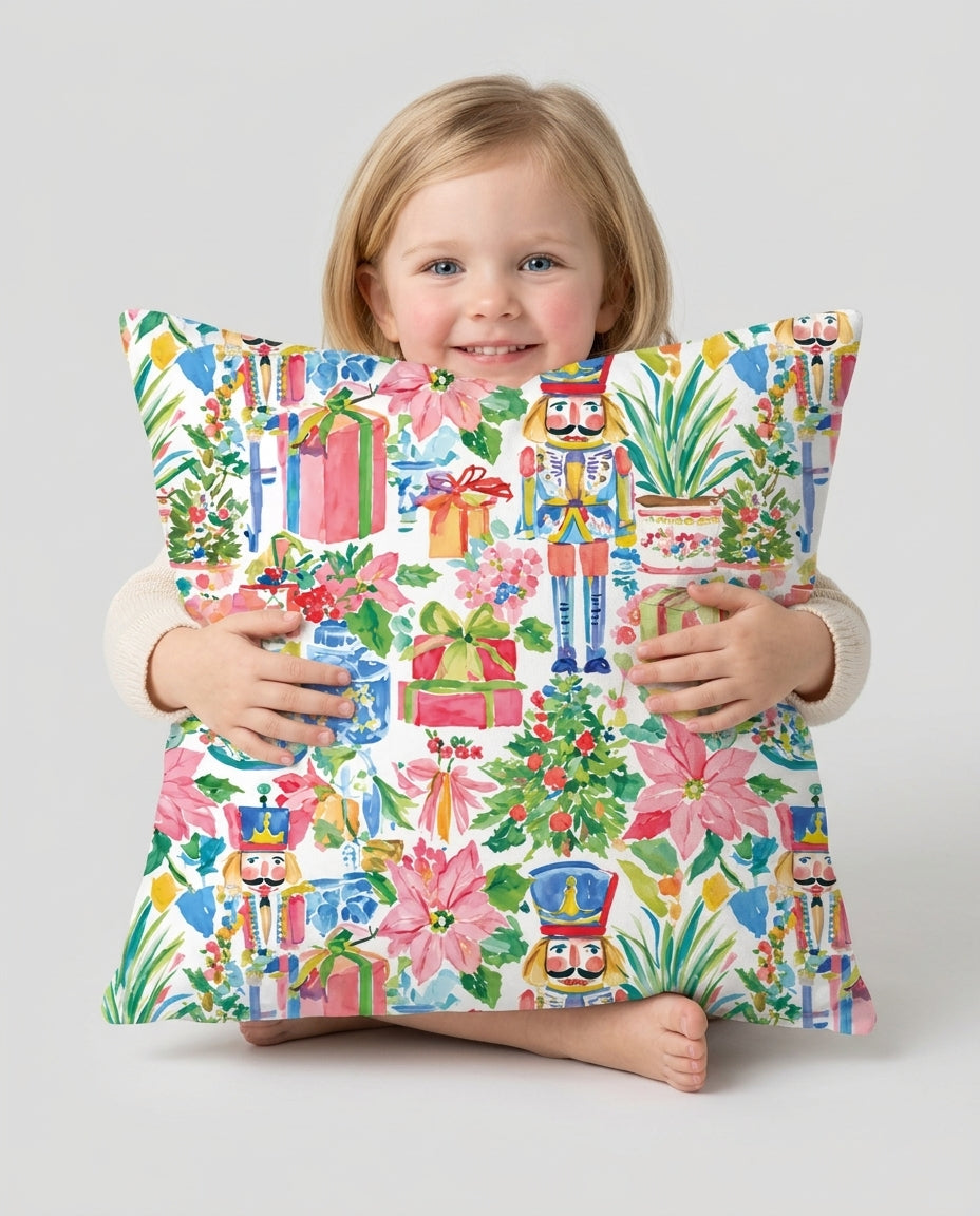 Watercolor Nutcracker Holiday Bamboo Pillow Case