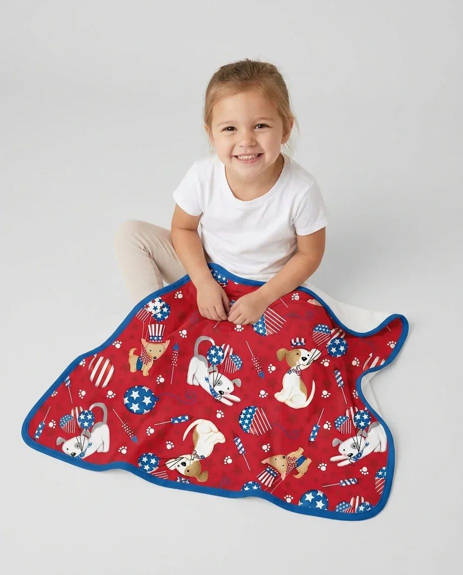 Red, White & Woof Family Matching Bamboo Blanket