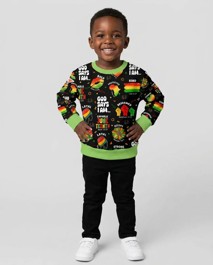 God Says I Am Juneteenth Blessings Bamboo Crewneck Sweatshirt