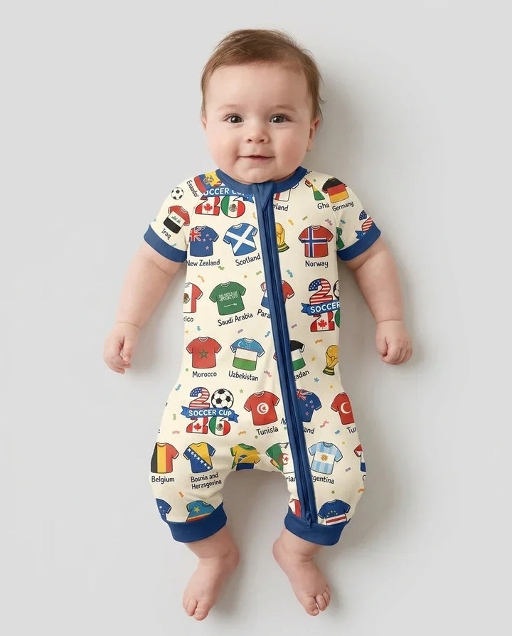 2026 Soccer World Jersey Flag Bamboo Shorty Zippy