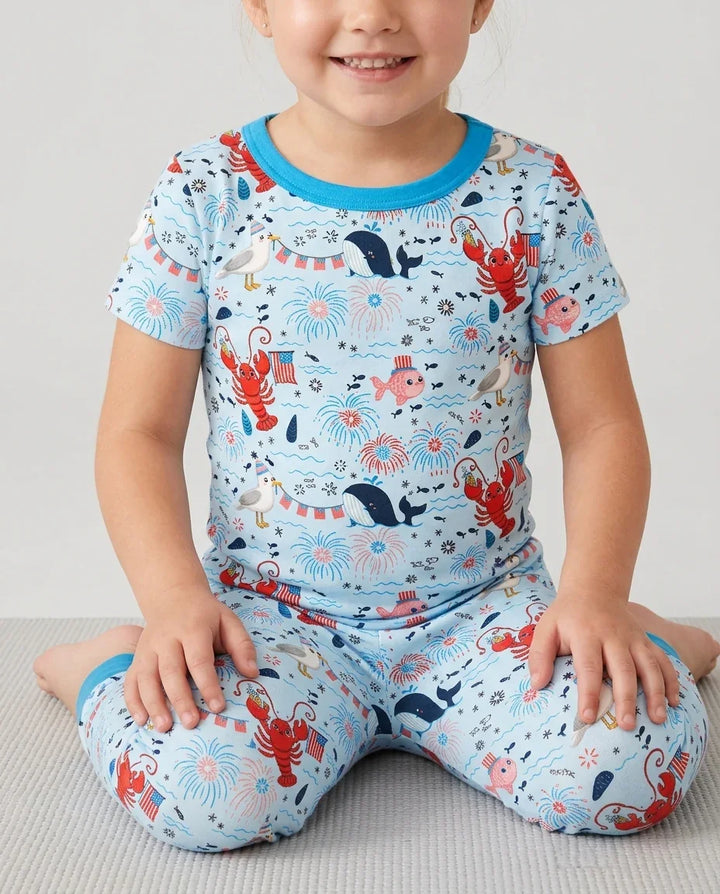 Zweiteiliges, kurzärmliges Pyjama-Set mit Marienkäfern