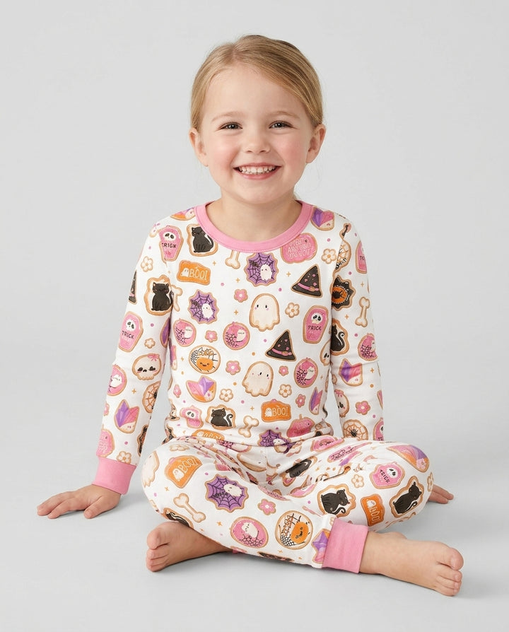 Cute Halloween Sugar Cookies Bamboo Two Piece Long Sleeve Pajama Set
