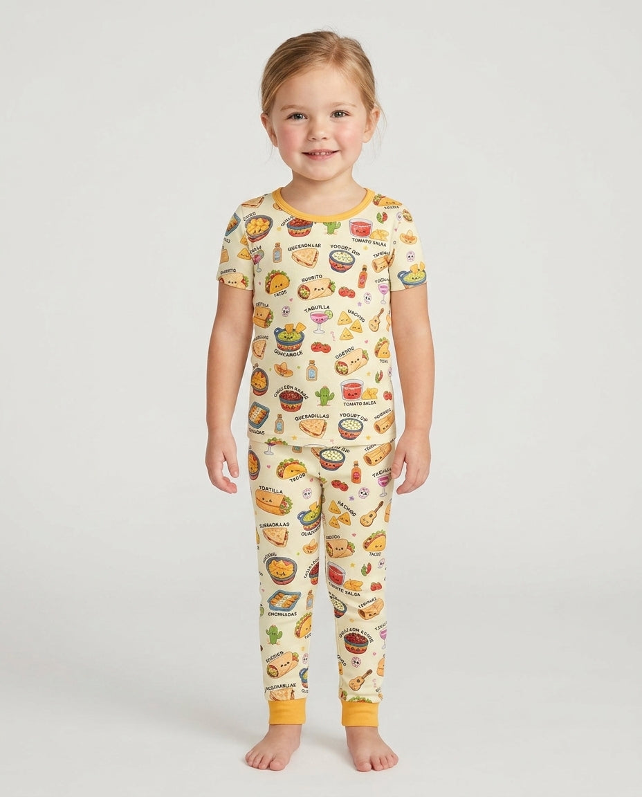 Conjunto de pijama de dos piezas de manga corta de bambú