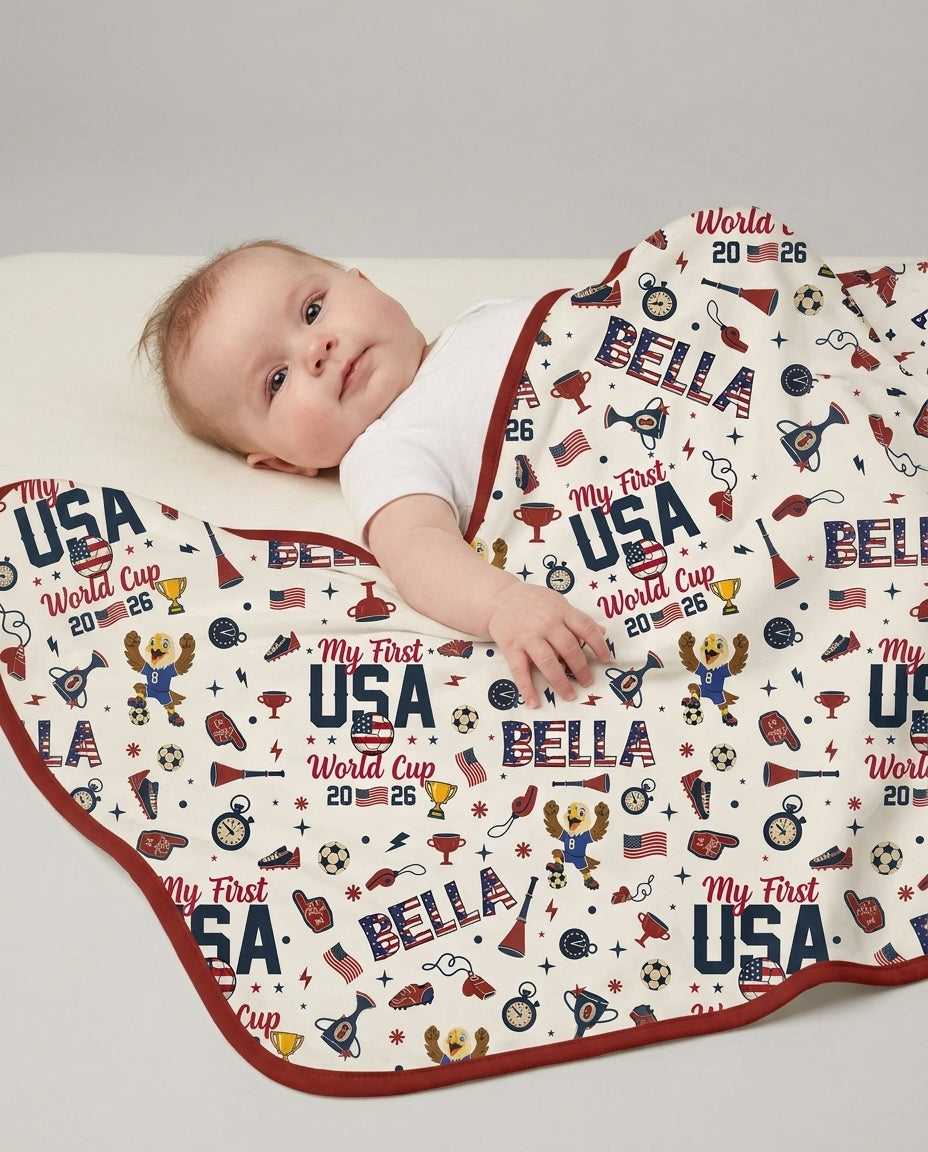 My First Soccer Cup 2026 Bamboo Blanket