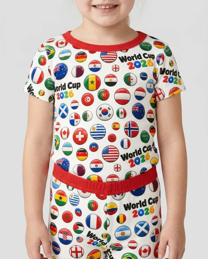 Conjunto de Pijama de Dos Piezas de Bambú con Mangas Cortas y Pantalones Cortos
