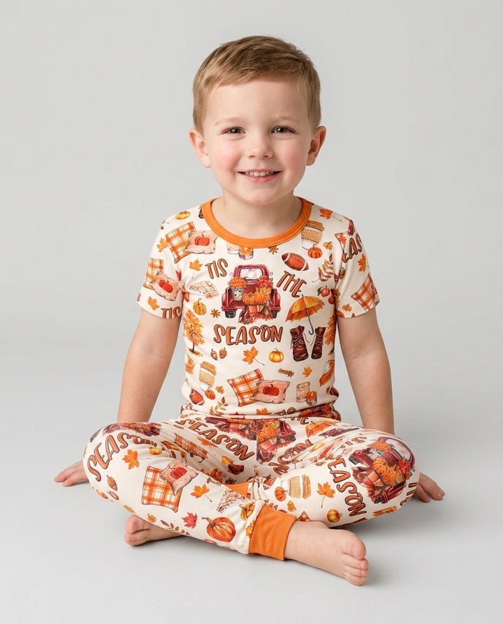 Conjunto de pijama de dos piezas de manga corta de bambú