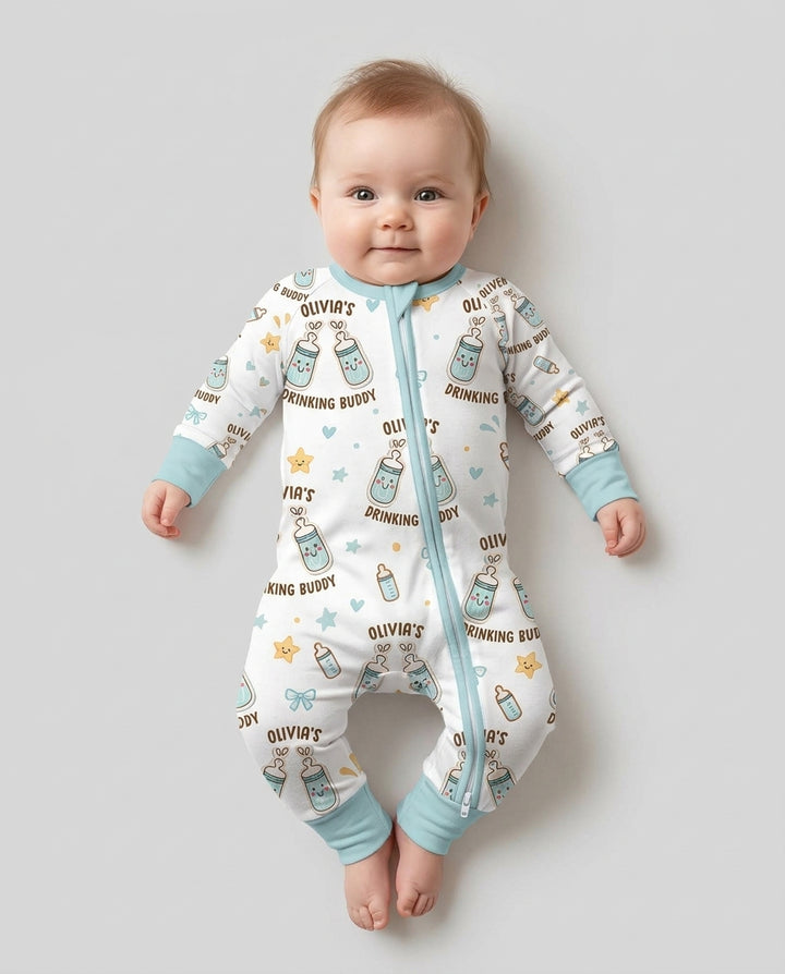 Custom Name Twin Drinking Buddies Bamboo Convertible Zippy