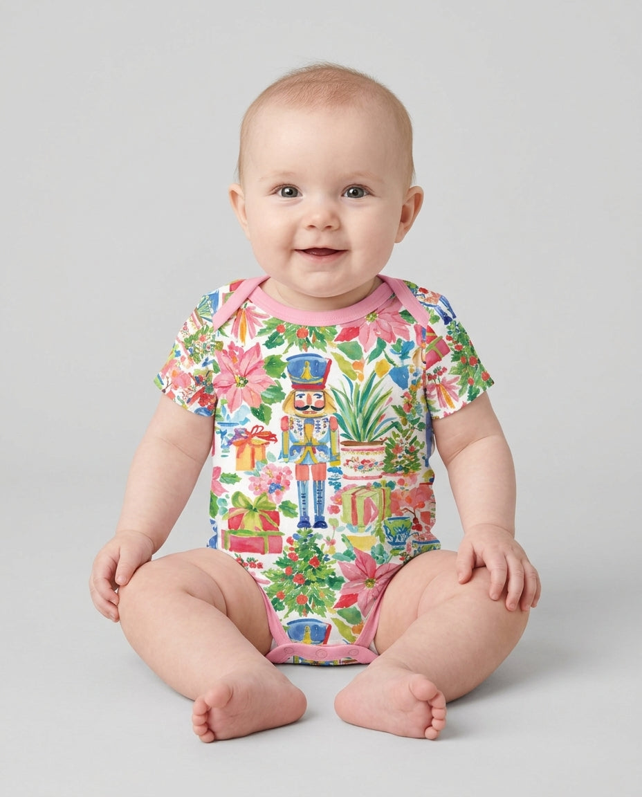 Watercolor Nutcracker Holiday Bamboo Bodysuit