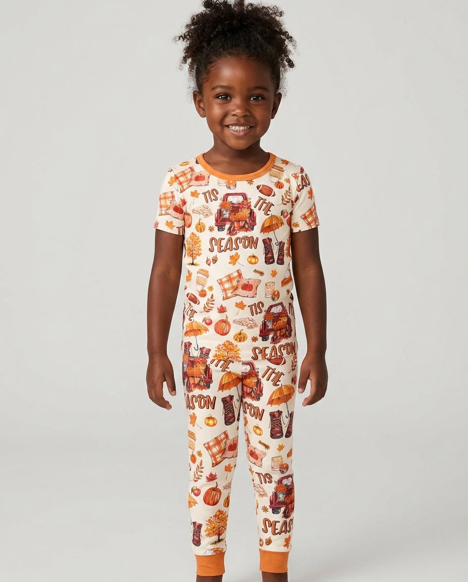 Conjunto de pijama de dos piezas de manga corta de bambú