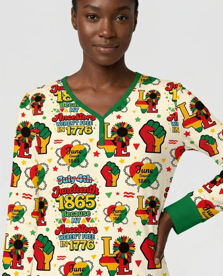 Juneteenth 1865 Because My Ancestors Weren't Free In 1776 Bamboo Women Pajama Set