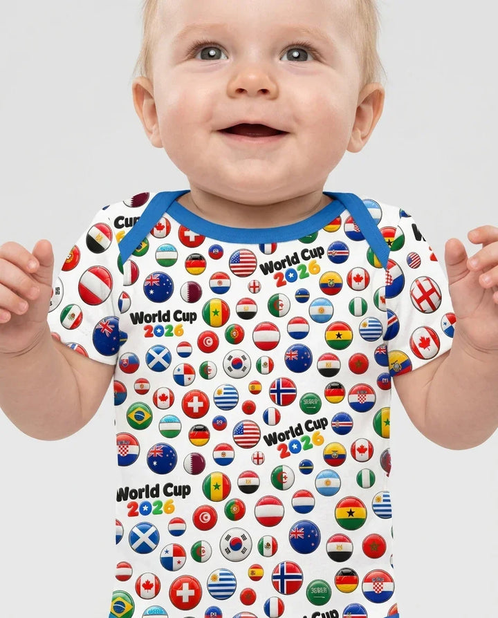 Soccer Cup All Country Balls Bamboo Bodysuit
