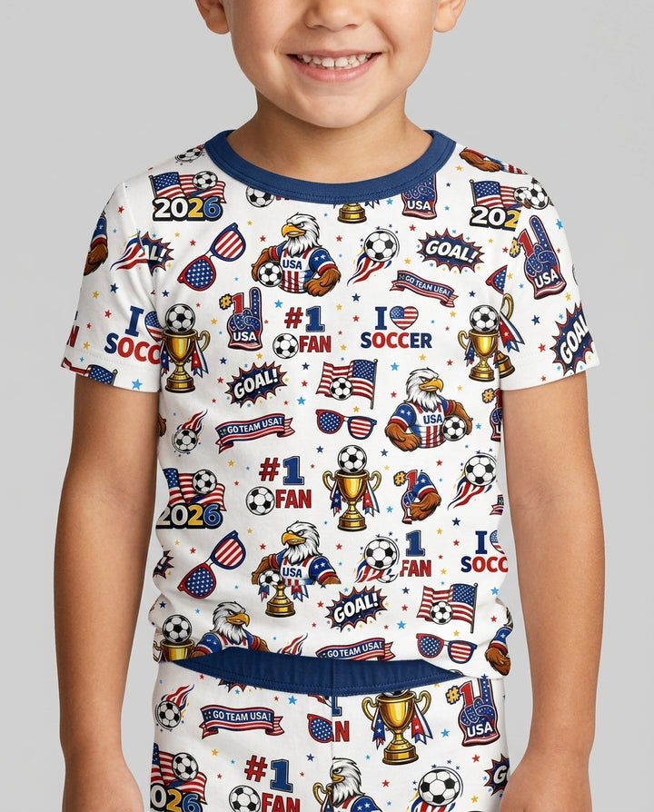 Conjunto de Pijama de Dos Piezas de Bambú con Mangas Cortas y Pantalones Cortos