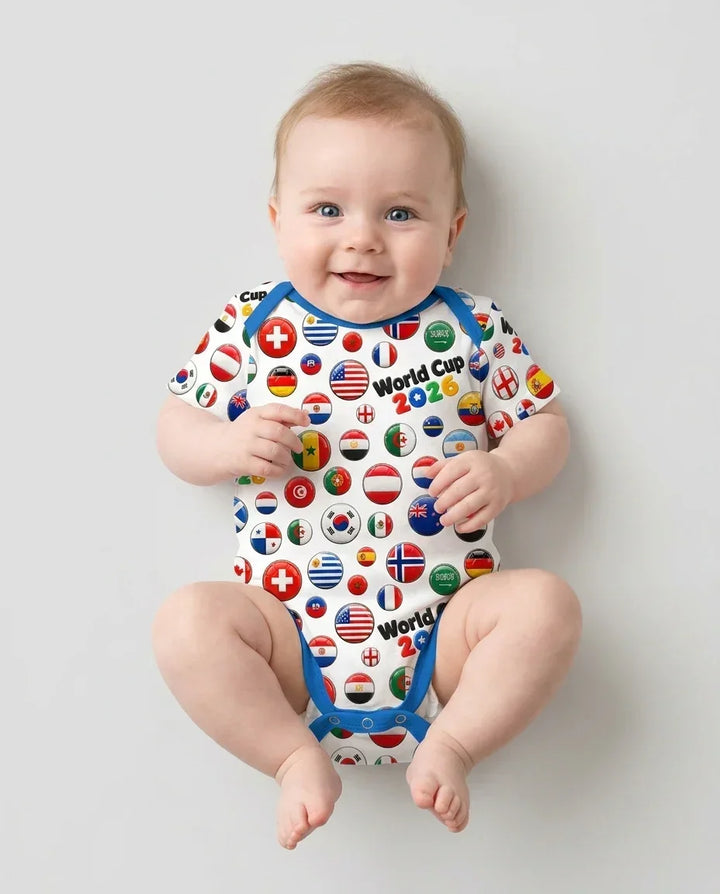 Soccer Cup All Country Balls Bamboo Bodysuit