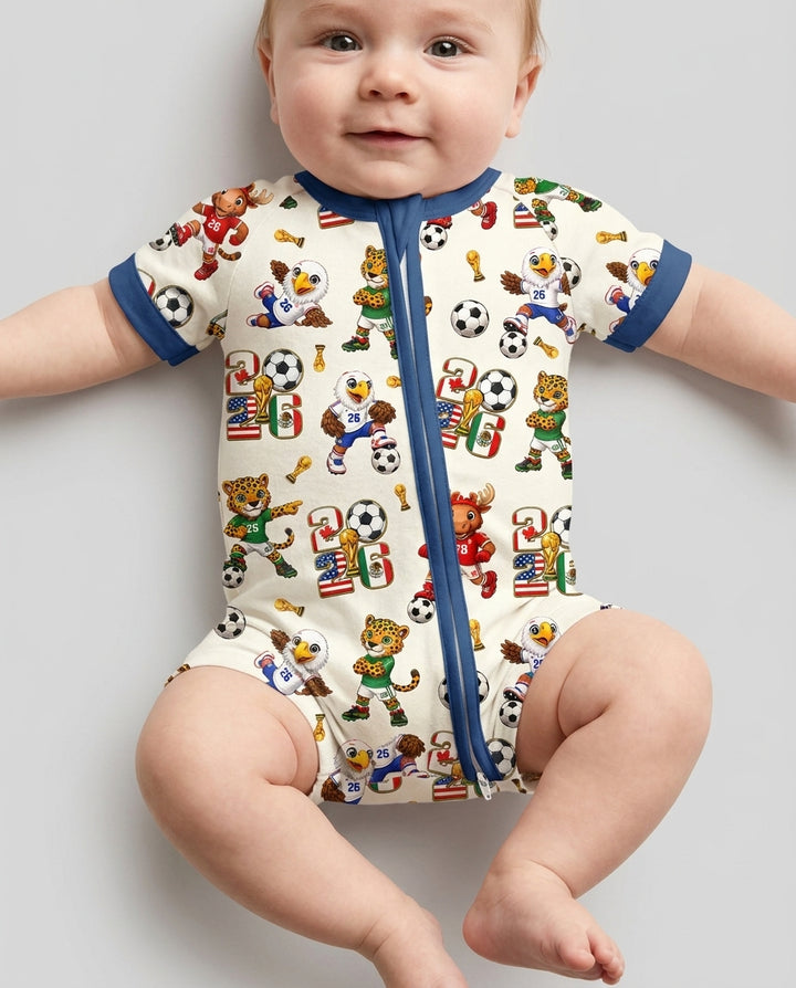 Cute Soccer Mascots USA CAN MEX Bamboo Shorty Zippy
