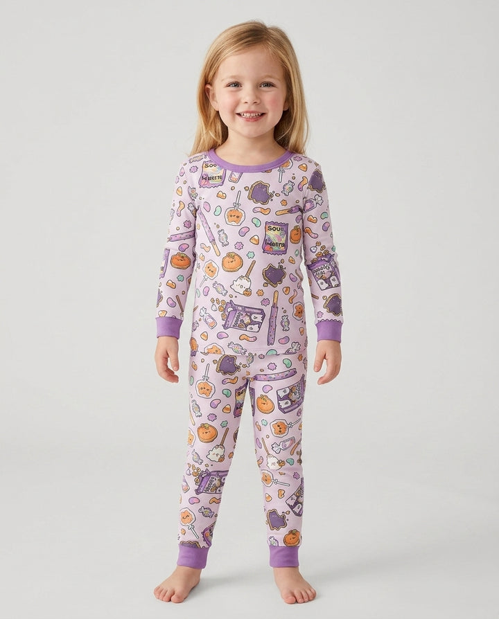Spooky Halloween Treats Bamboo Two Piece Long Sleeve Pajama Set
