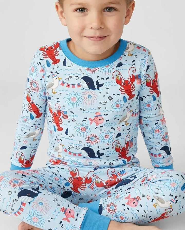 Celebrate 4th of July Family Matching Bamboo Two Piece Long Sleeve Pajama Set